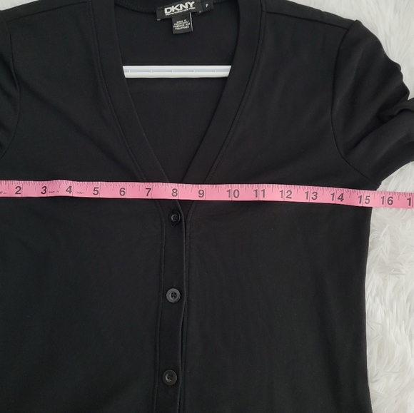 DKNY Longline V-neck Button-Down Cardigan size 0 ptp 15.5 inches - Picture 4 of 9